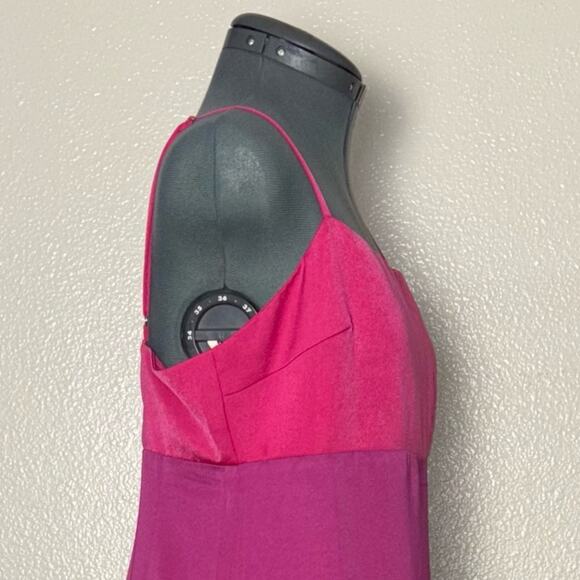 NWT Lulus Feeling Sensational Midi Dress Women's Large Color Block Pink/Magenta - Picture 11 of 16